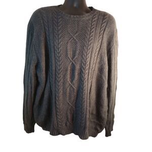 Eddie Bauer Men's Size XLarge Angora Blend Cable Knit Sweater